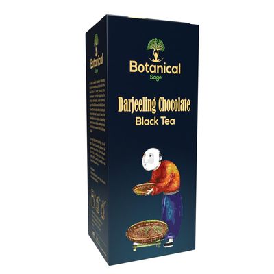 Botanical Sage- Darjeeling chocolate Black Tea 30 Pyramid Teabags | Darjeeling Black Tea With cocoa | Selelcted | Luxury Tea