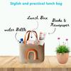 JASMEY HOMES Jute Lunch Bag for Office | Picnic Basket | Tote Handbag for Lunch Box, watter Bottle - Orange view 2