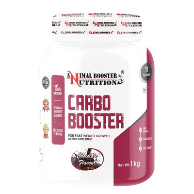 Animal Booster Nutrition Carbo Booster| 85gm of Carbohydrate in 90gm of serving| For Gain Weight, Build Muscle & Fuel Energy | 1Kg Chocolate Flavour