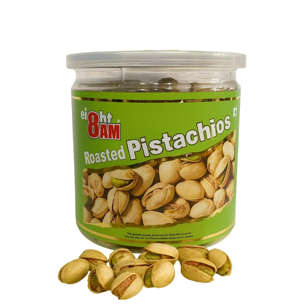 8AM Roasted & Salted Pistachios 200g | Pista Dry Fruits, Rich source of Protein & high Dietary Fiber | Crunchy, Tasty & Healthy Snack