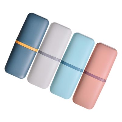 Cabilock 4pcs Travel Toothbrush Case Hotel Toothpaste Cup Toothbrush Travel Containers Toothpaste Storage Case Toothbrush Cup with Cover Portable Student Travel Accessories, Assorted Color,