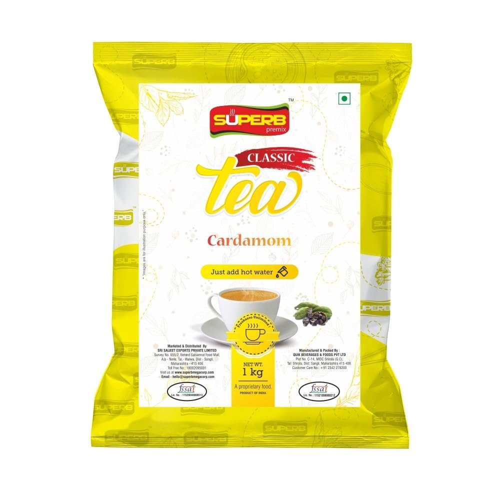 Cardamom Tea Classic Premix any time..anywhere Instant Premix 1 KG Powder SUPERB (Pack of 2)