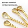 AUGEN Reusable Straws Spoon for Yerba Mate Stainless Steel Straw Spoon Filter Strainers for Loose Tea, Coffee Stirrers, Smoothie Slushy Straws (10 Straws & 2 Cleaning Brush) (Gold) view 4