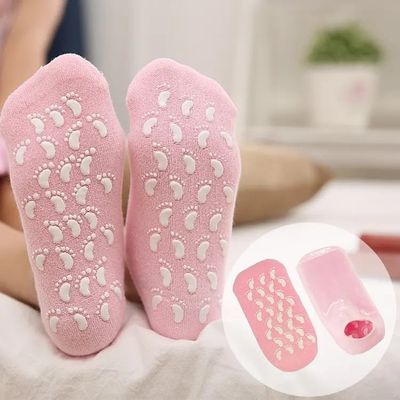 Atharva Silicon Spa Gel Feet Protector Socks enriched with Moisturizing Natural Oil and Vitamin-E for Dry Crack Heel Repair and Soft skin for Women and Men (Universal, 2)