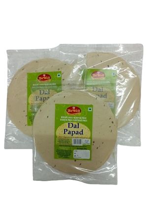 Bewell - Gluten Free Dal Papad I 200gx3 | Urad Dal | Moong Dal | Rice | Cumin and Salt I