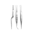 BIRDBRID Offset Tweezer Kitchen Tool & Cooking Tongs with Non-Slip Grip  Sleek Silver, 16 CM (Offset, Curved Straight), pack of 3 pcs set view 1