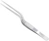 BIRDBRID Stainless Steel Plating Offset Tweezers 16 cm | Cooking & Food Tweezers for Chef, Garnishing, BBQ, Kitchen Precision Tool (Silver, 1 Pc) view 1