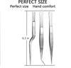 BIRDBRID Stainless Steel Plating Offset Tweezers 16 cm | Cooking & Food Tweezers for Chef, Garnishing, BBQ, Kitchen Precision Tool (Silver, 1 Pc) view 2
