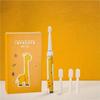 SMILE BABY Toothbrush For Kids (3+ Years) With 1 Handle, 4 Brush Heads|Power Tooth Brush|Low Noise, Rotary Electric Toothbrush (Crocodial) (Jiraf Yellow), 1 Piece view 1