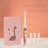 SMILE BABY Toothbrush For Kids (3+ Years) With 1 Handle, 4 Brush Heads|Power Tooth Brush|Low Noise, Rotary Electric Toothbrush (Dinosouar), 4 count,Multicolour view 1