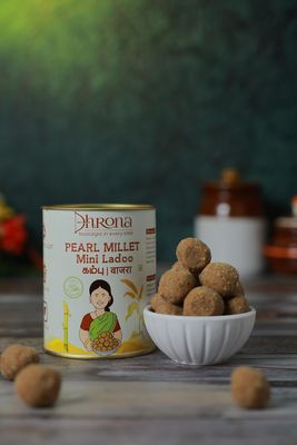 Dhrona Bajra/Kambu Millet Ladoo | Pure Ghee & Jaggery | Instant Healthy Snack | Millet Laddu | Bajra Millet Laddu (200 gms)