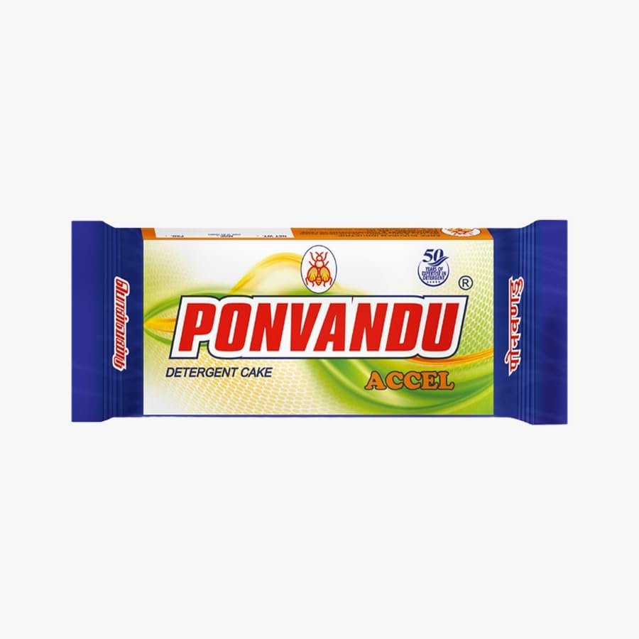 Ponvandu Accel Detergent Cake| 240gm Pack of 15pcs