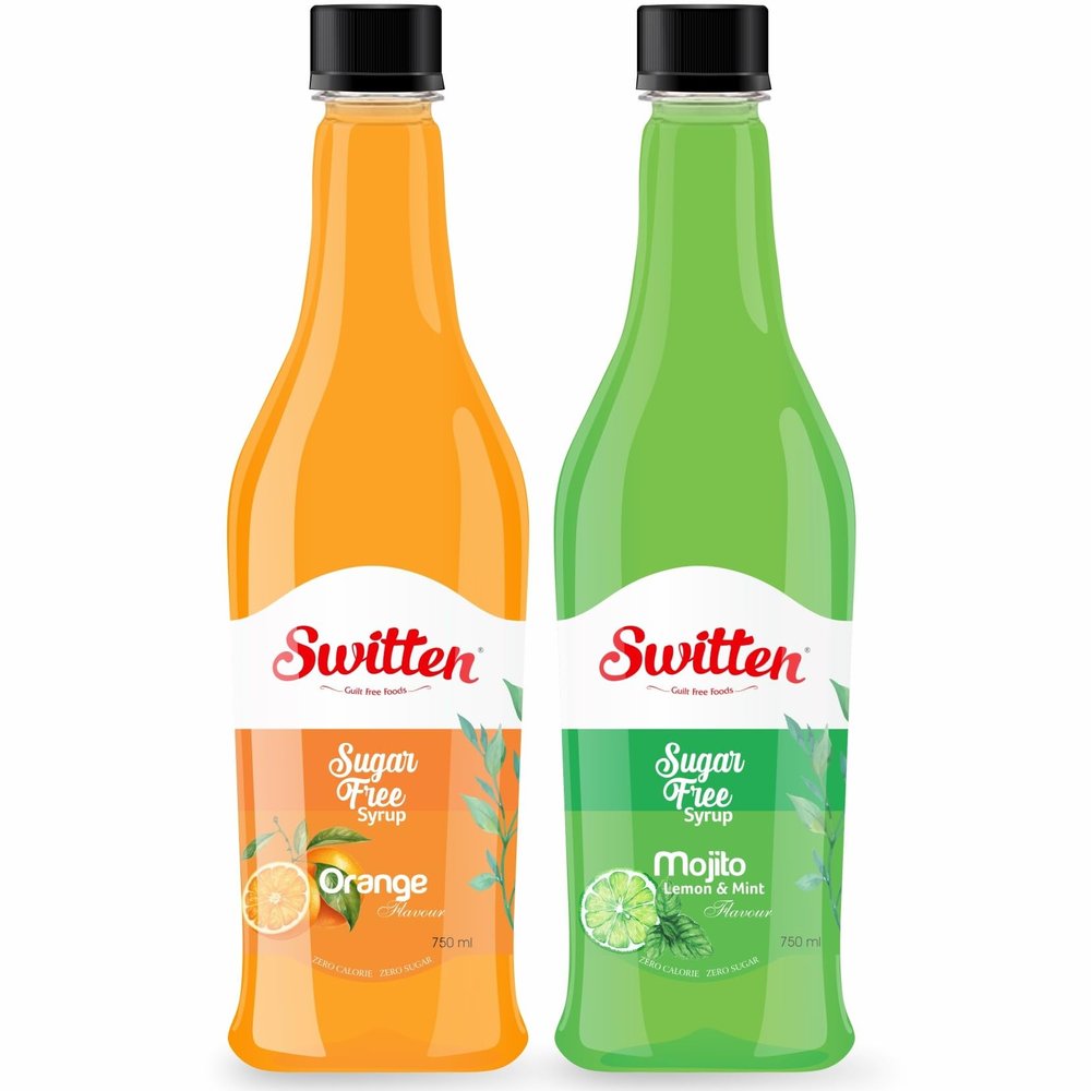 Switten Sugar Free Orange Syrup and Mojito Syrup - Pack of 2(Each 750ml) Keto Friendly I Zero Carb