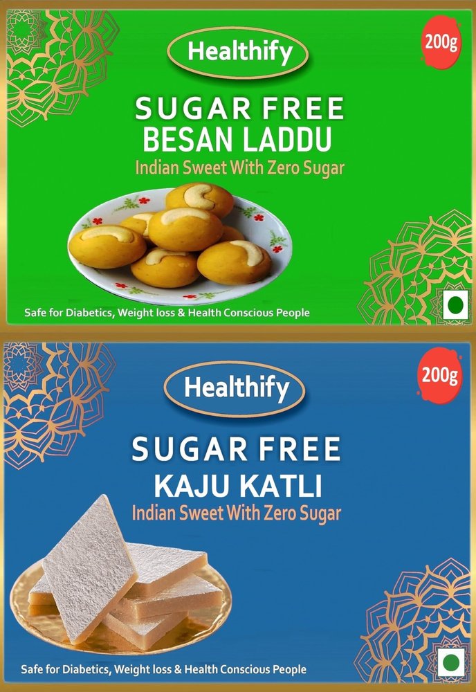Healthify Sugar Free Combo Besan Laddu & Kaju Katli (2x1) Box