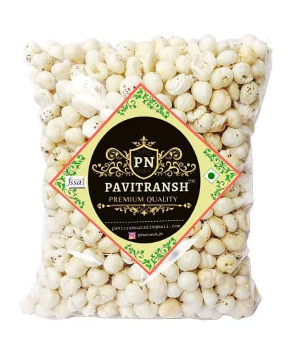 Pavitransh Foxnuts | Phool Makhana| Lotus Seeds - 1kg Pack | Plain Lotus Seeds | Plain Phool Makahana