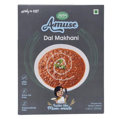 AMUSE Ready-to-Eat Dal Makhani | Instant Heat & Eat Indian Meal (300g x 3) | No Preservatives, No Artificial Colors & Flavors