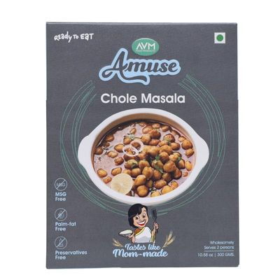 AMUSE AMUZINGLY WHOLESOME Ready to Eat Chole Masala, Instant Food (Heat and Eat - 300gms) | NO Preservatives, NO Added Artificial Colours & Flavours (Pack of 3)