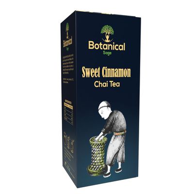 Botanical Sage- Sweet Cinnamon Chai Tea 40 Pyramid Teabags | Premium Chai Tea With Cardamom