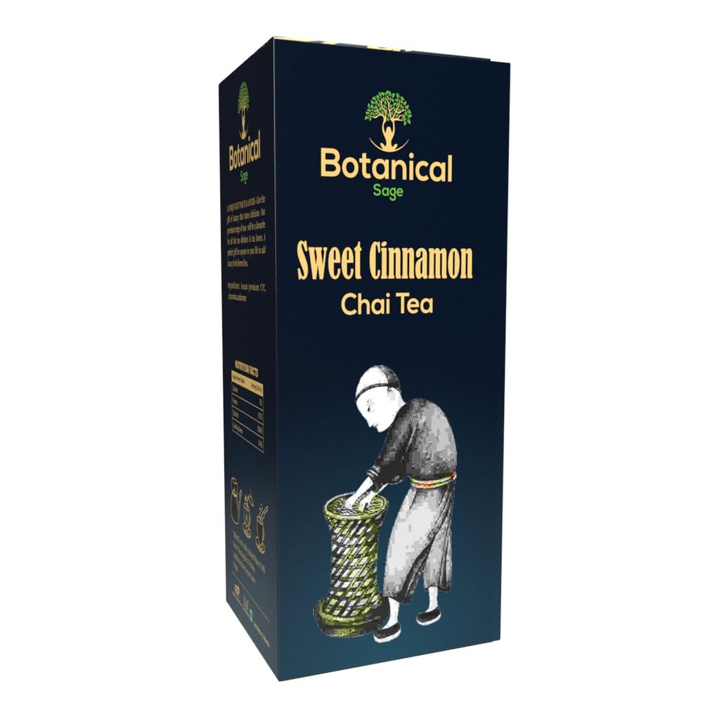 Botanical Sage- Sweet Cinnamon Chai Tea 40 Pyramid Teabags | Premium Chai Tea With Cardamom