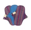 Eco Femme Pantyliner with Leakproof layer (Pack of 3) | Reusable Pantyliners | Organic Cotton Cloth Pad Certified by GOTS | lasts upto 75-100 washes (Blue - Vibrant Organic Range) view 1