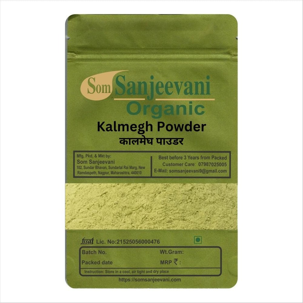 Som Sanjeevani Organic Kalmegh Powder 200g-sundried-Natural--Digestive Comfort Starts with Pure Kalmegh Powder-With 50g Multani mitti powder