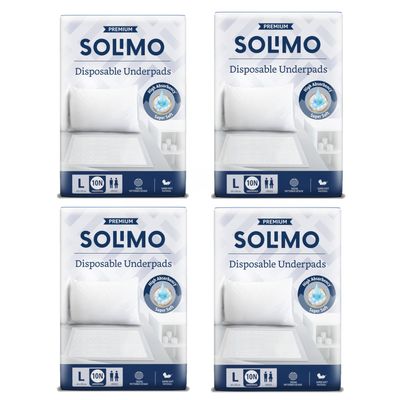 Amazon Brand - Solimo Premium Disposable Underpads | Large Size | Count 40 | 90 X 60 cm | High Absorbancy | Super Soft | Unisex | for Men & Women