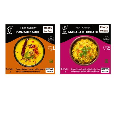 Genie's Kadhi and Masala Khichadi Combo (300gm+300gm) | No preservatives | 100% Natural | Ready in 5 mins (6)