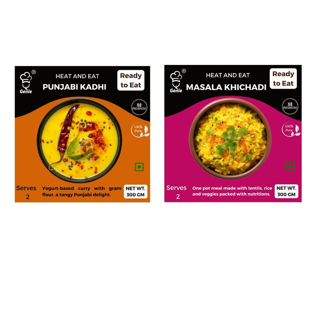 Genie's Kadhi and Masala Khichadi Combo (300gm+300gm) | No preservatives | 100% Natural | Ready in 5 mins (6)