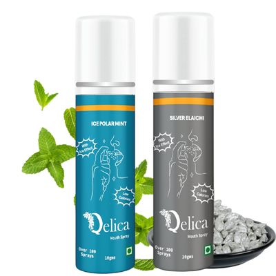 Qelica Love Special Mouth Freshener Long-Lasting Kiss-Ready Breath Freshness (Ice Polar Mint & Silver Elachi)