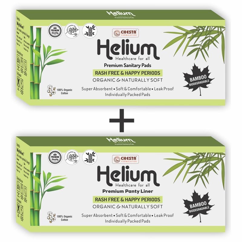 Chesta Formulation Premium Helium Biodegradable Sanitary Pad And Panty Liner Combo Pack [XXL-20 Pads + 40 N Panty Liner] Organic And Natural Soft High Absorbent Extra Long Periods
