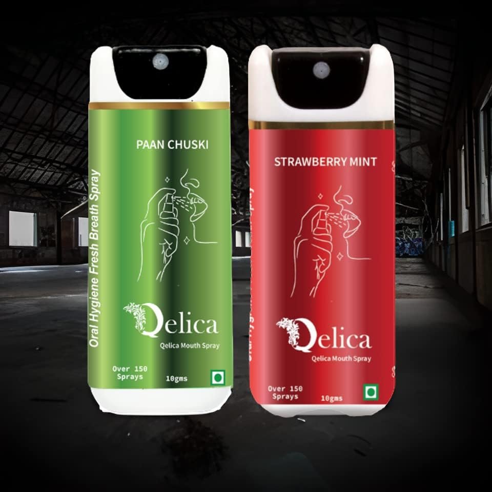 Qelica Love Special Mouth Freshener Long-Lasting Kiss-Ready Breath Freshness (Strawberry Mint & Paan Chuski) Combo