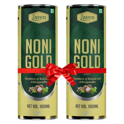 Laven Noni Gold Juice 1000ML Rich in Antioxidants, Boosts Energy, Builds Immunity, Natural Detoxifier (Pack Of 2)