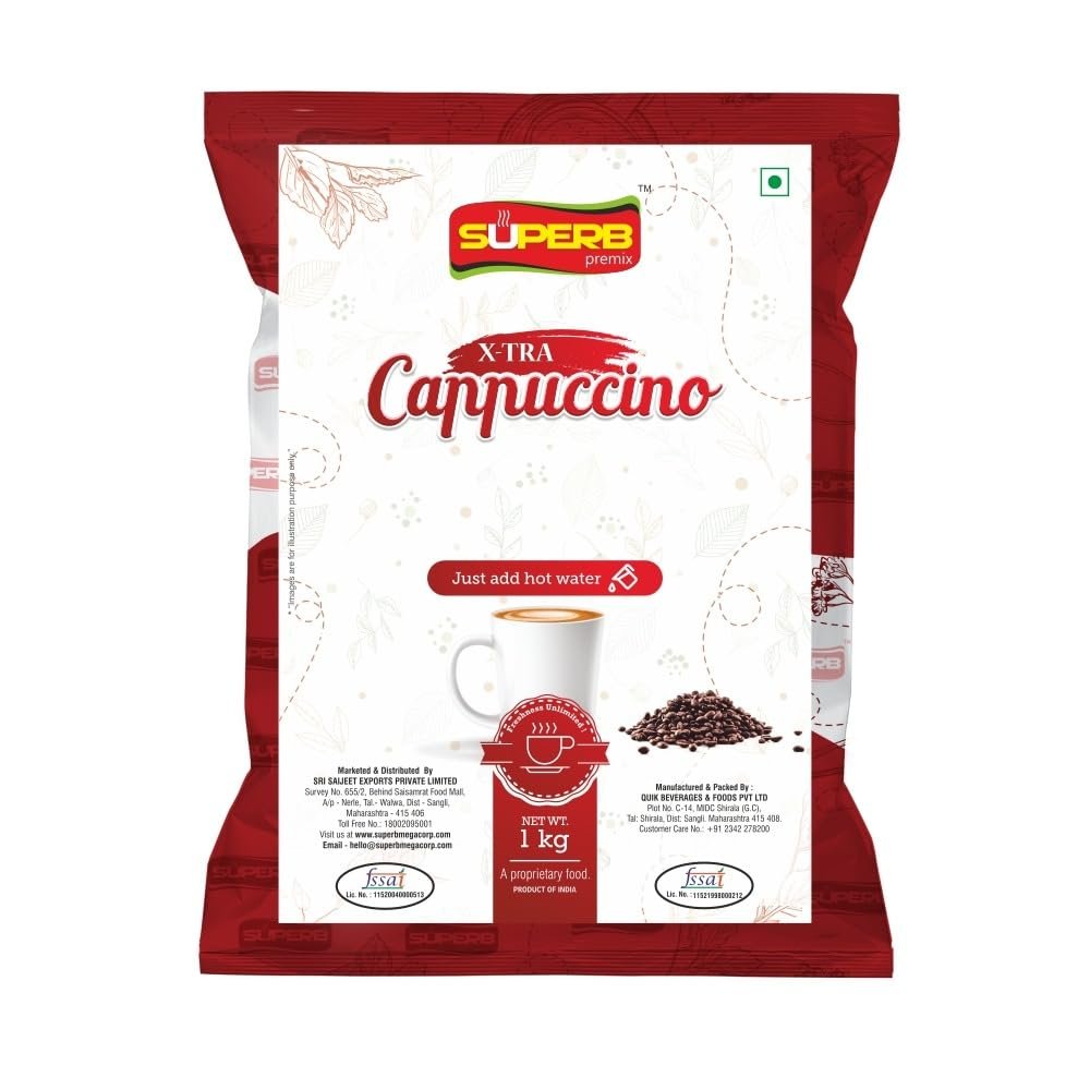 Cappuccino Premix any time..anywhere Instant Premix 1 KG Powder SUPERB(Pack of 3)