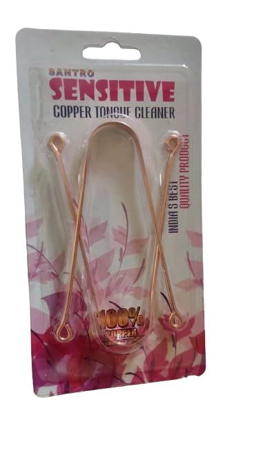 MAHADEV Industries Tongue Cleaner Copper midi 2 in 1for Managing Oral Health Reduces Bad Breath Supports Digestive Health Comfortable & Flexible Handle Easy & Safe to Use Pack of 1