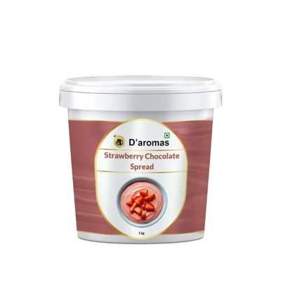 D'aromas Strawberry Spread 5kg, 100% Vegetarian, Top It On Cakes, Waffles, Pancakes, Fruits, Dessert, Milkshake, Bread & Chapati With All Natural Ganache (Each 1kg) (Pack Of 5)