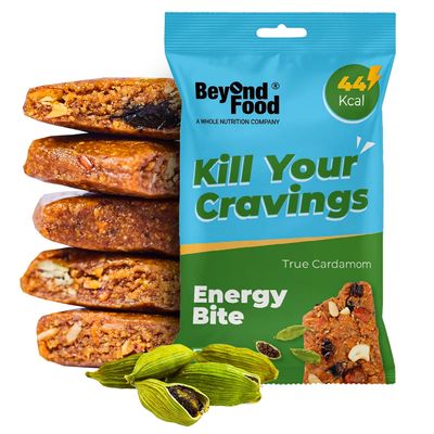 Beyond Food Energy Bites - Breakfast Bars with Oats, Dates, Seeds, & Nuts - Healthy Snack with Dry Fruits, Nuts & Sunflower Seeds - 44 kcal, 100% Natural Ingredients - True Cardamon - Pack of 12