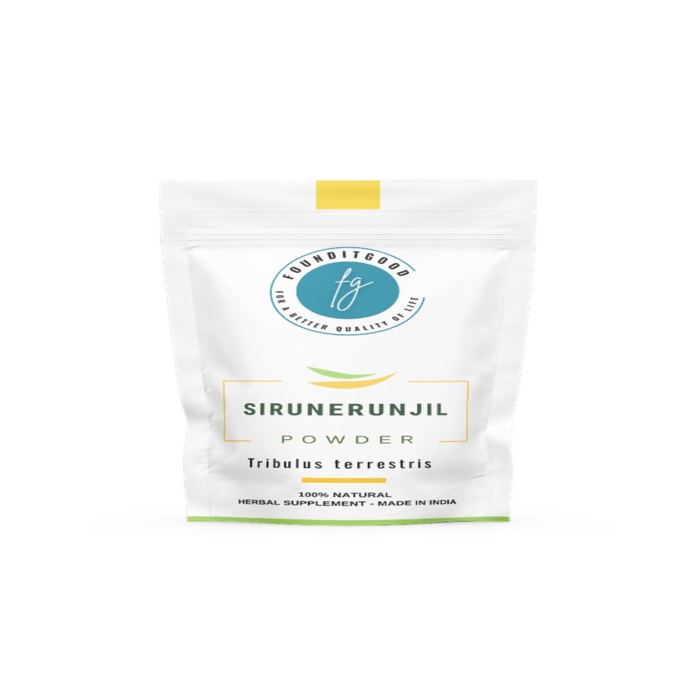 FounditGood Pure Sirunerunjil Powder (Tribulus Terrestris/Gokshur) - Herbal Wellness Supplement for Urinary, Kidney & Reproductive Support