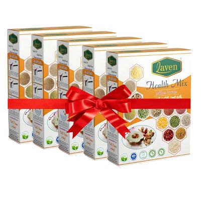 Laven Health Mix Millets - Multigrain Powder, 100% natural over 23 ingredients of multigrain porridge without preservatives, artificial colours or added sugars 500Gms(Pack Of 5) (2.5Kg)