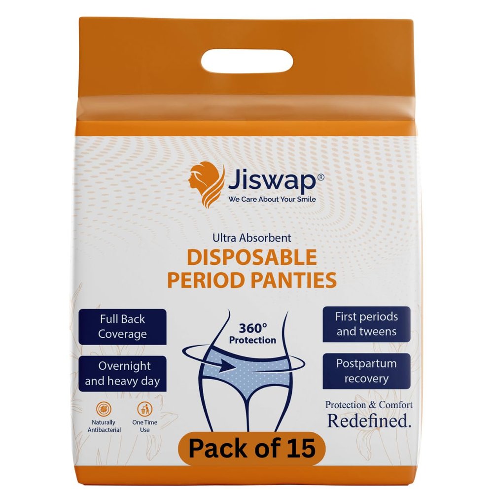 Disposable Underwear for Women, Organic Cotton Cover - Incontinence Pads, Postpartum Essentials, Disposable Underwear, Unscented, Maximum Coverage (15 Count)