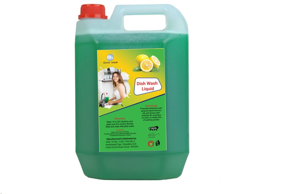 GOVIN WASH green Dish Cleaning Gel Non Acidic Dishwashing Detergent 5 litter