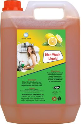 EGP Govin Wash Dish Wash Gel, Powerful Cleaner Gel Premium Dish Plate Washing Liquid-5 Liter