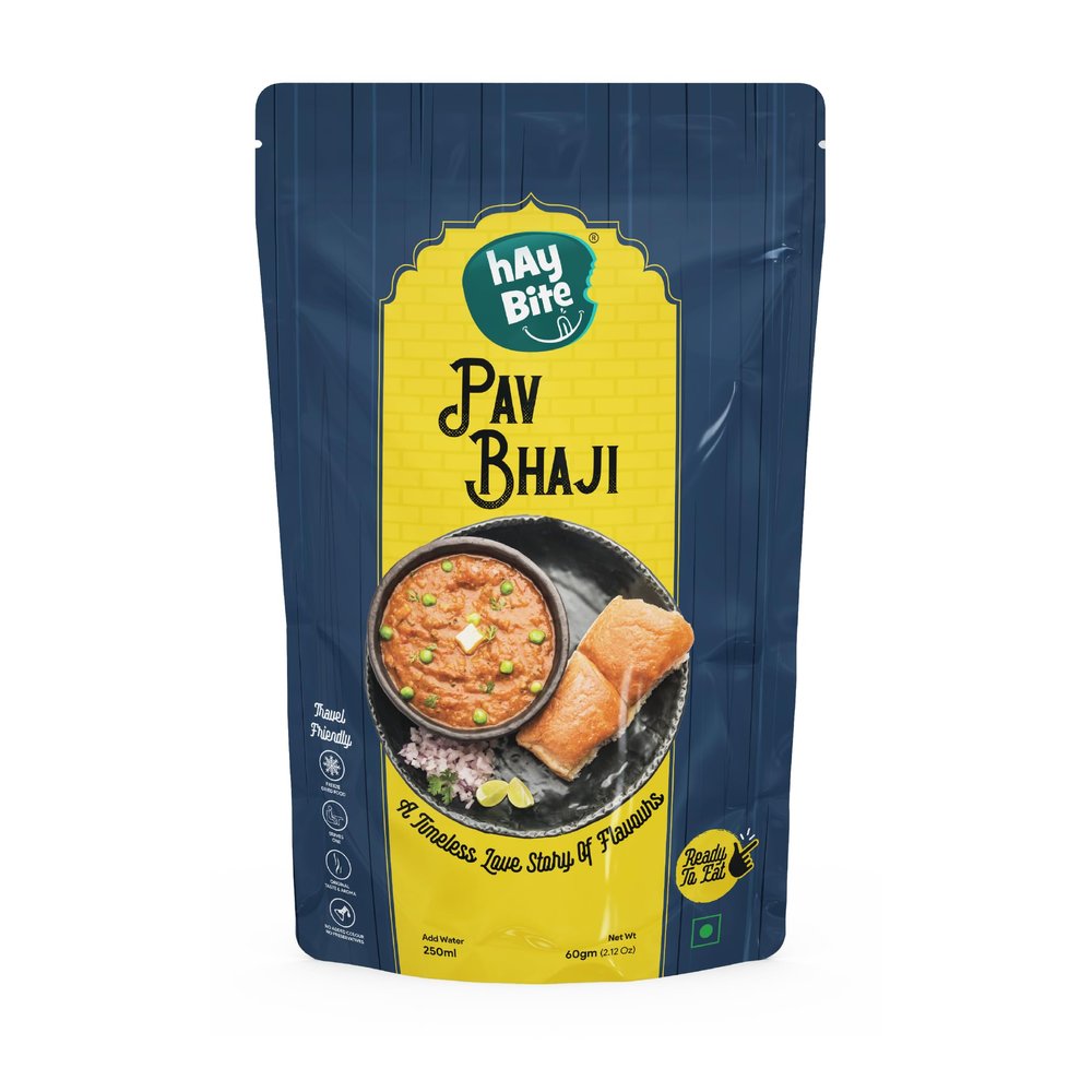 HAY BITE Pav Bhaji Instant Mix | Pack of 1 | Serves up to 300 g per Pack | Freeze-Dried Food Technology | Ready to Cook and Eat | No Preservatives | Free from Artificial Colors and Flavors