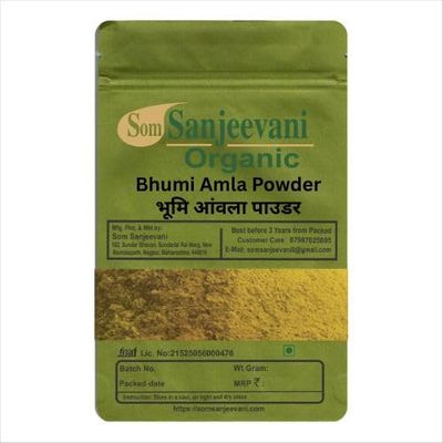 Som Sanjeevani Organic Bhumi Amla Powder-200g-sundried powder-Natural--Supports healthy liver functioning naturally-With 50g Multani Mitti Powder