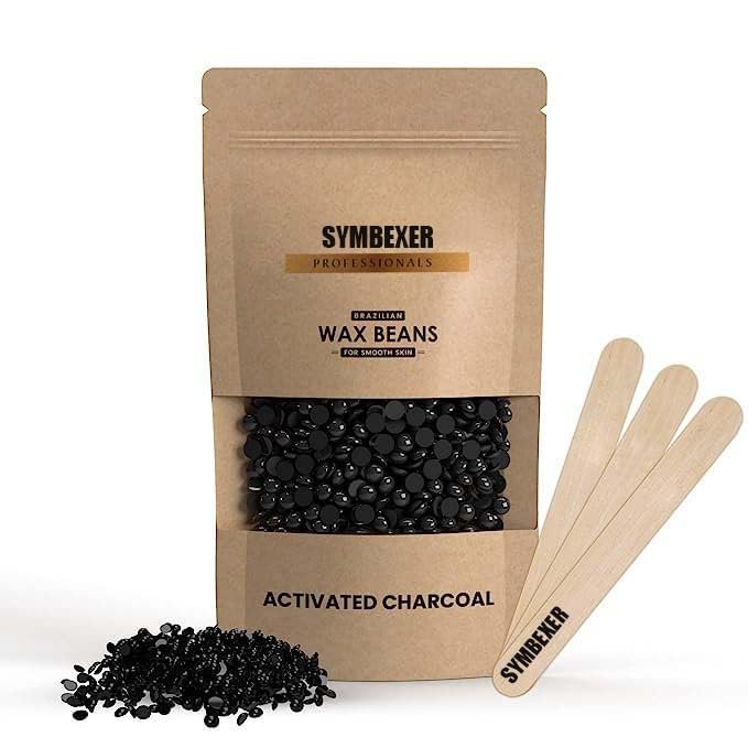 Symbexer Activated Charcoal Hard Wax Beans Depilatory Stripless Wax & Painless| Used For Upper Lips, Arms, Legs, Full Body,Bikini |Smooth Skin| (50 Gram, ACTIVATED CHARCOAL)
