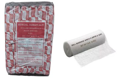 Agarwals Absorbent Cotton Medical Gauze Roll Bandage 4inch(10cm x 5mtr)(1Pack i.e.12Rolls)