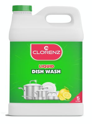 CLORENZ Dishwash Liquid Gel 5L | Lime Fresh | Leaves No Residue | Lemon Fragrance | Grease Cleaner For All Utensils | Safe On Hands