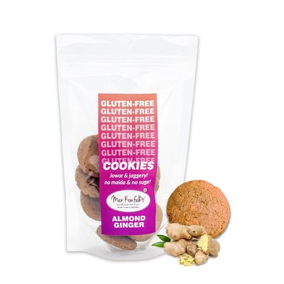 Mer Konfekt - Almond Ginger Millet Cookies | Zero Maida | Gluten-free | Baked Fresh | Jaggery Based | No Refined Sugar| No Preservatives | No Chemicals | Healthy Snack | Party Snack | 100 gms