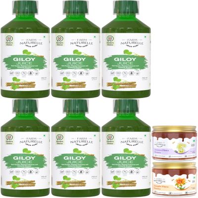 Farm Naturelle - Giloy Juice - 750ml | Natural Herbal Source Of Antioxidants | Support Immune Health |Support in Detoxifies, Rejuvenates Body | Manage Liver & Skin Health | 90 Day's Pack