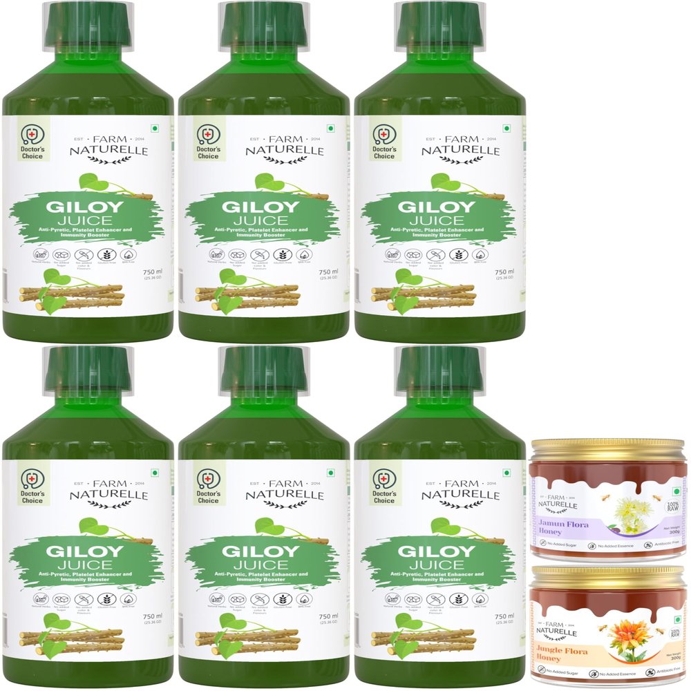 Farm Naturelle - Giloy Juice - 750ml | Natural Herbal Source Of Antioxidants | Support Immune Health |Support in Detoxifies, Rejuvenates Body | Manage Liver & Skin Health | 90 Day's Pack