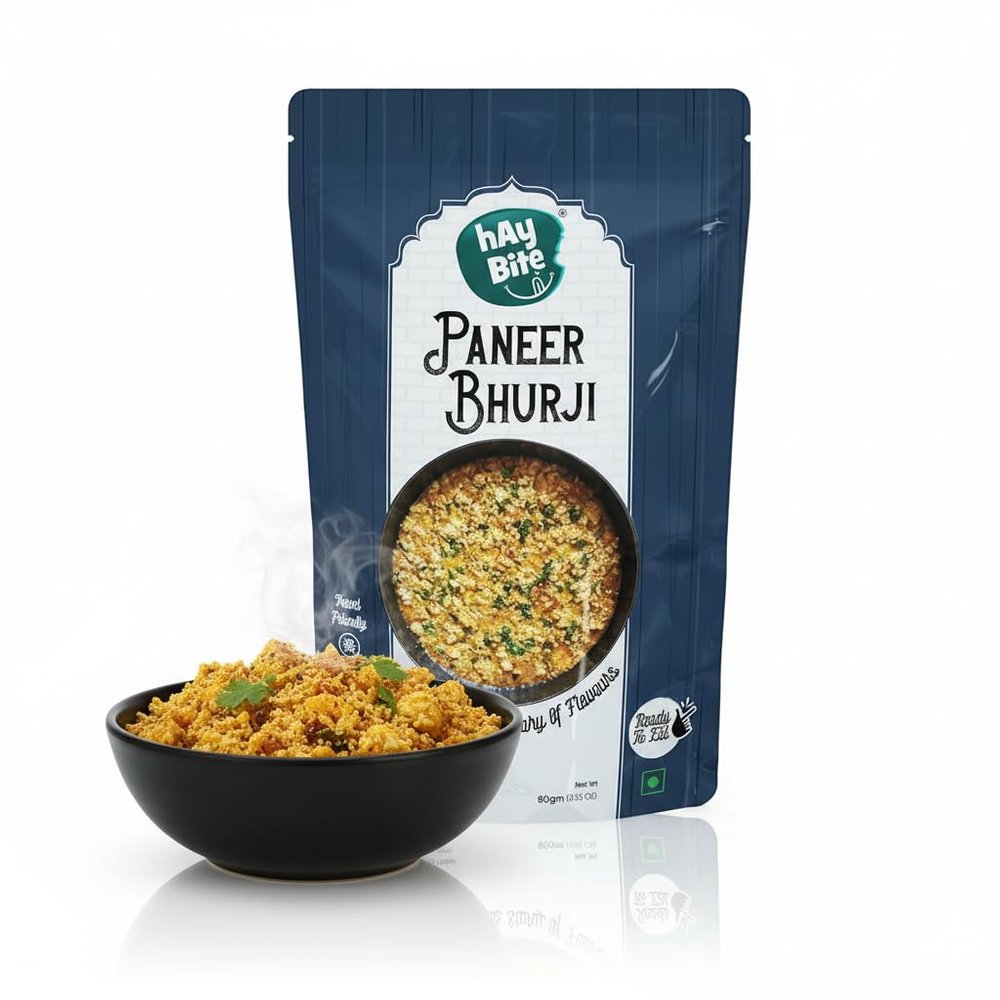 HAY BITE Paneer Bhurji Instant Mix | Pack of 1 | Serves up to 240 Grams per Pack | Freeze-Dried Food Technology | Ready to Cook & Eat |Free from Artificial Colors & Flavors | Convenient & Nutritious